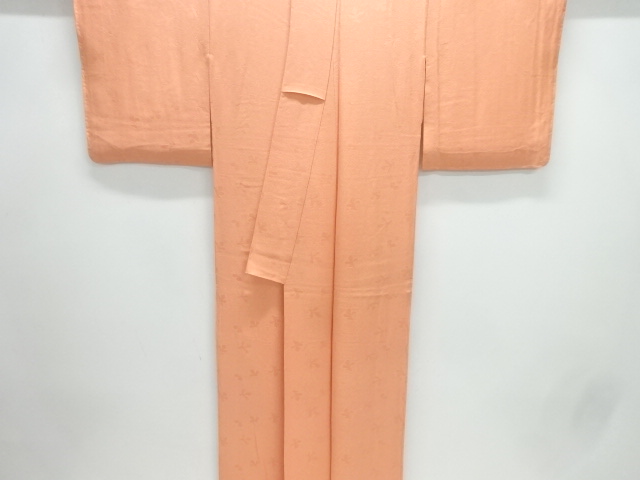  未使用品　葉模様織出し色無地着物